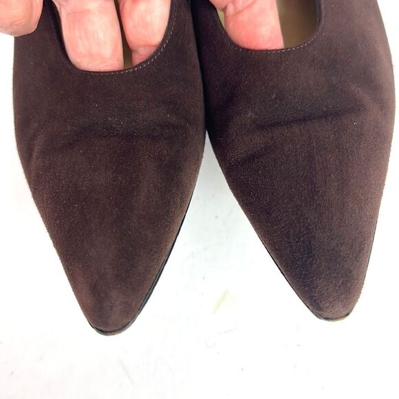 Yves Saint Laurent Brown Suede Pumps Pointed Toe US 9 1/2 - Picture 9 of 16